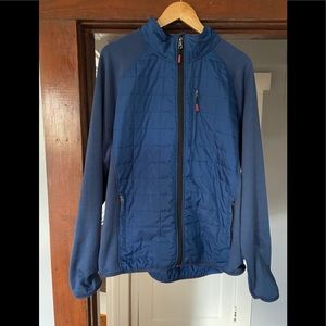 Orvis XL mixed media jacket blue puffer